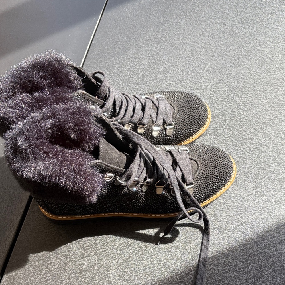 INC International Concepts Black Fur-Lined Boots